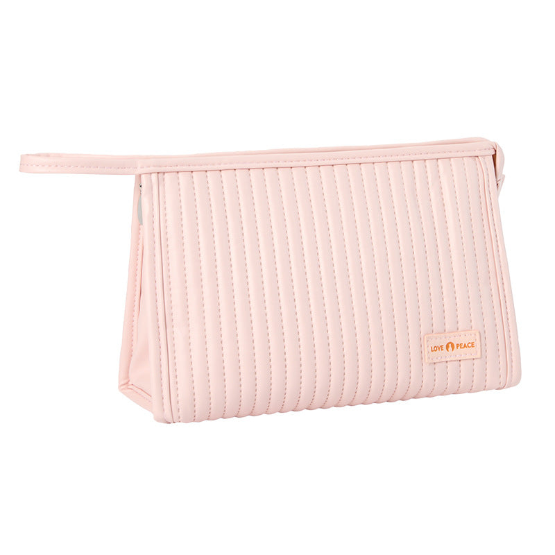 Creamy Leather Cosmetic Bag