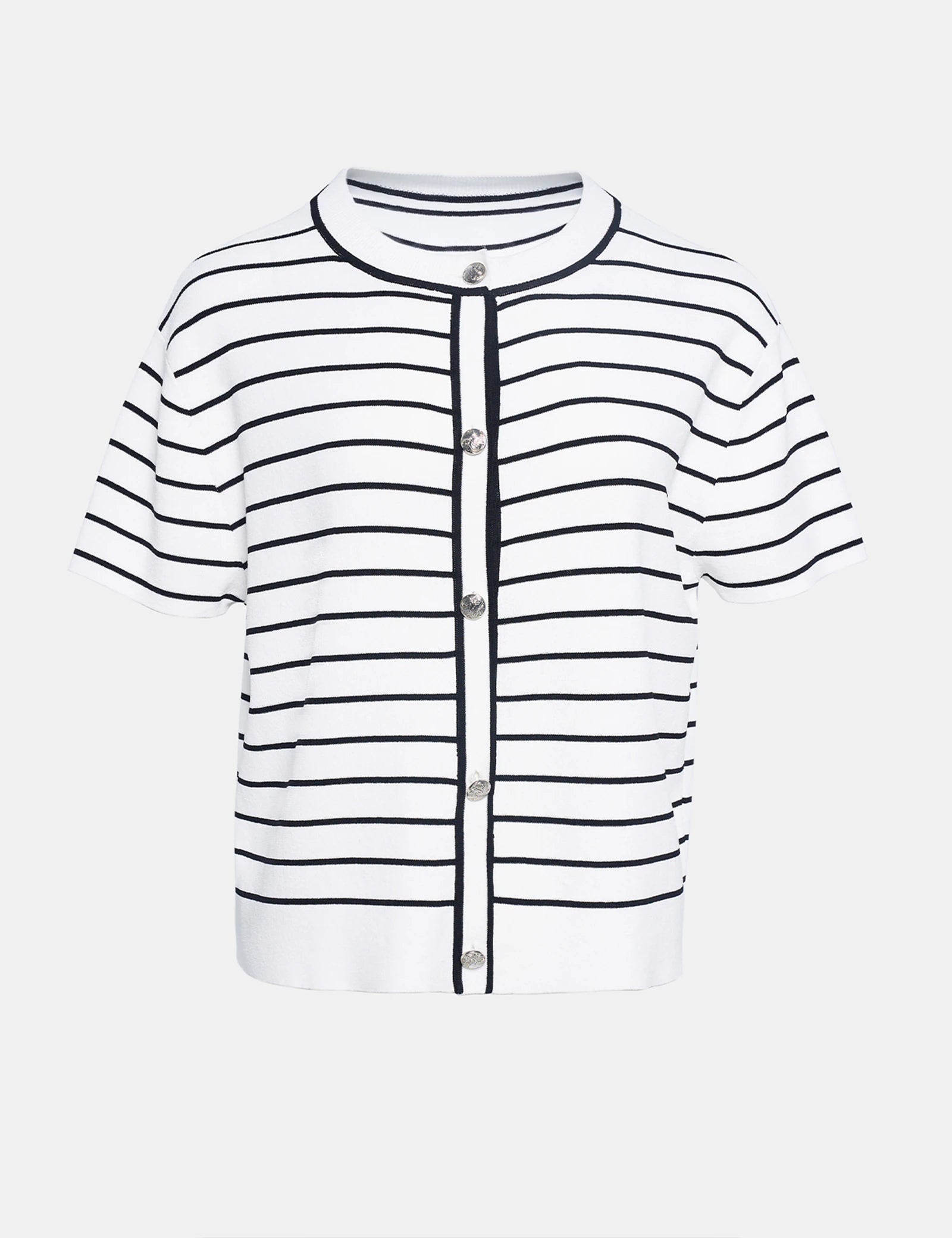 The Striped Button-Down Knit