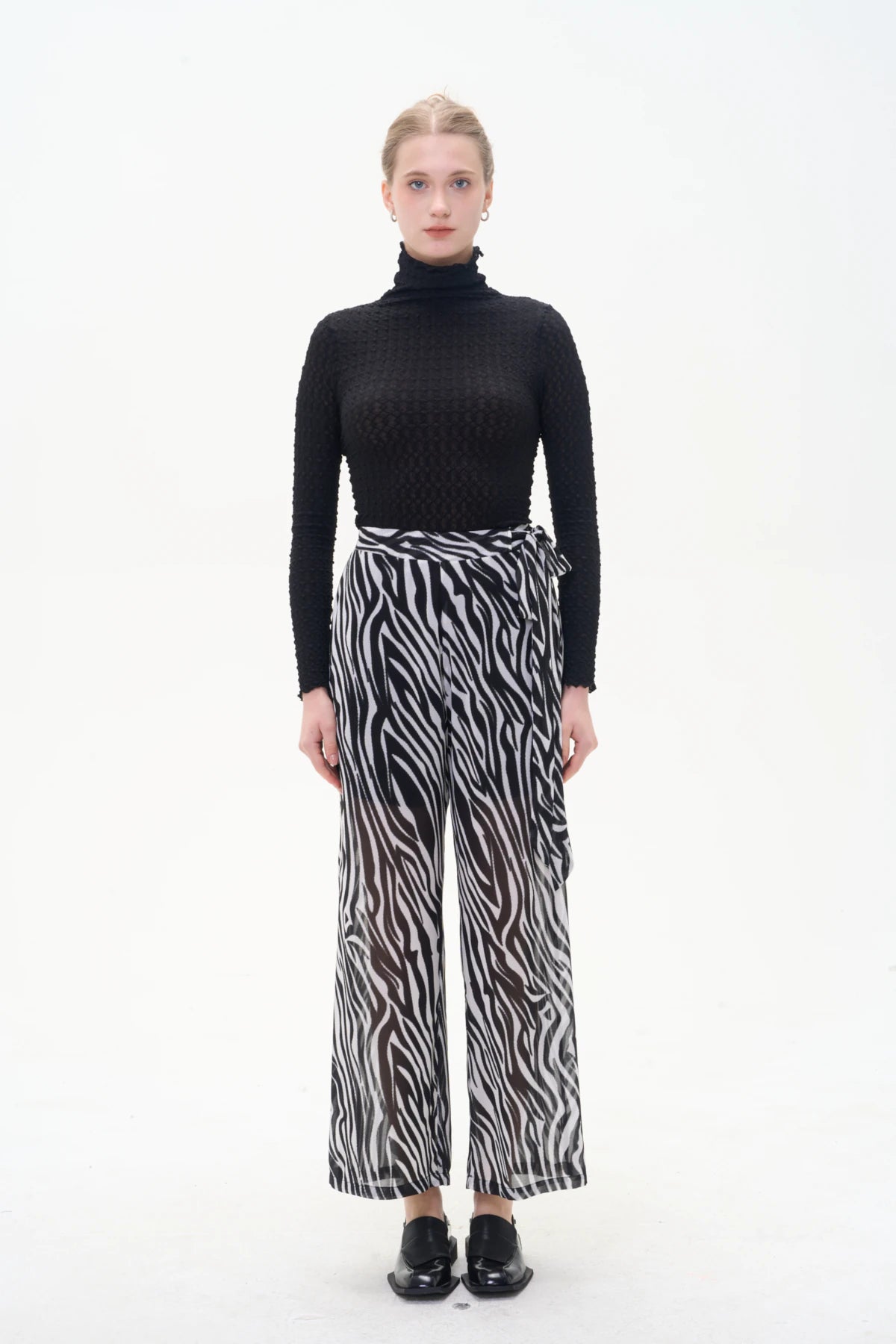 Mara Tie-Waist Zebra Pant