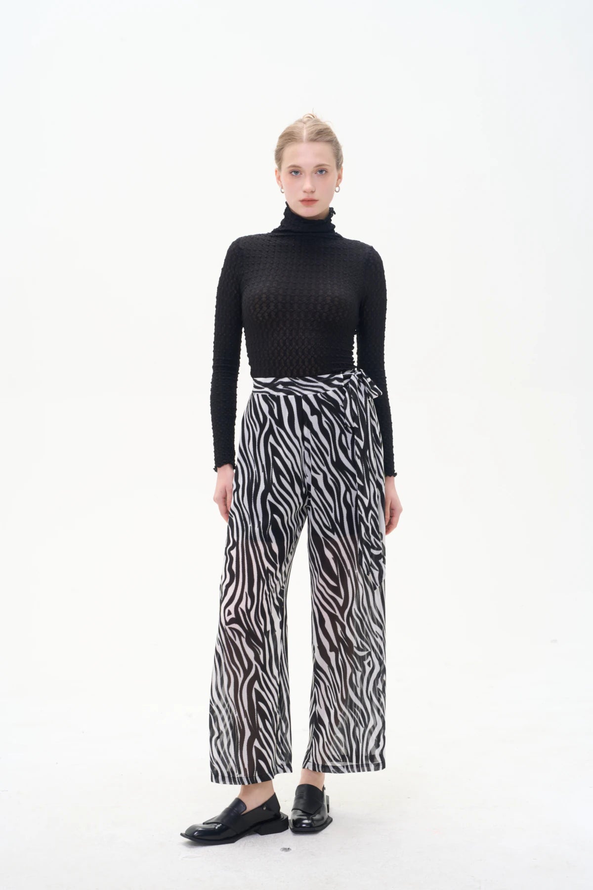 Mara Tie-Waist Zebra Pant
