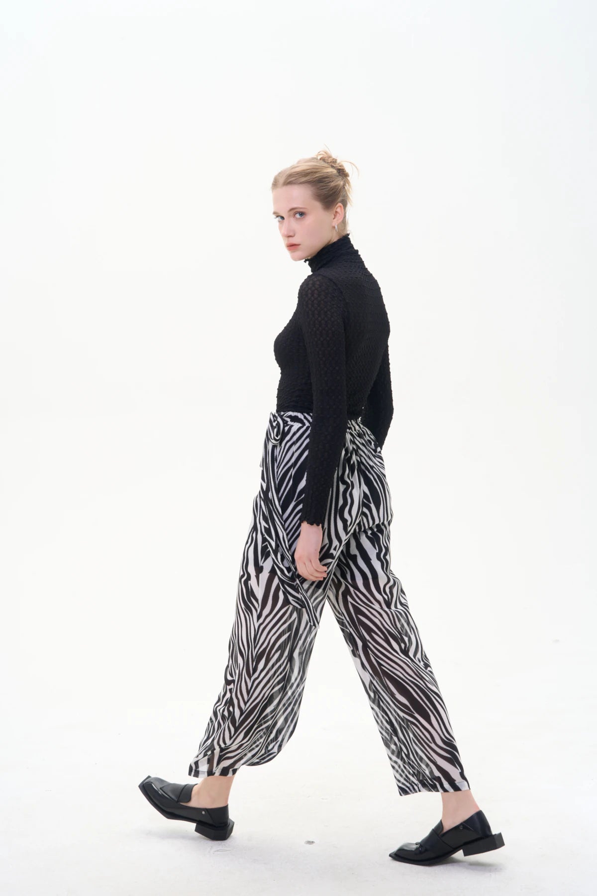 Mara Tie-Waist Zebra Pant