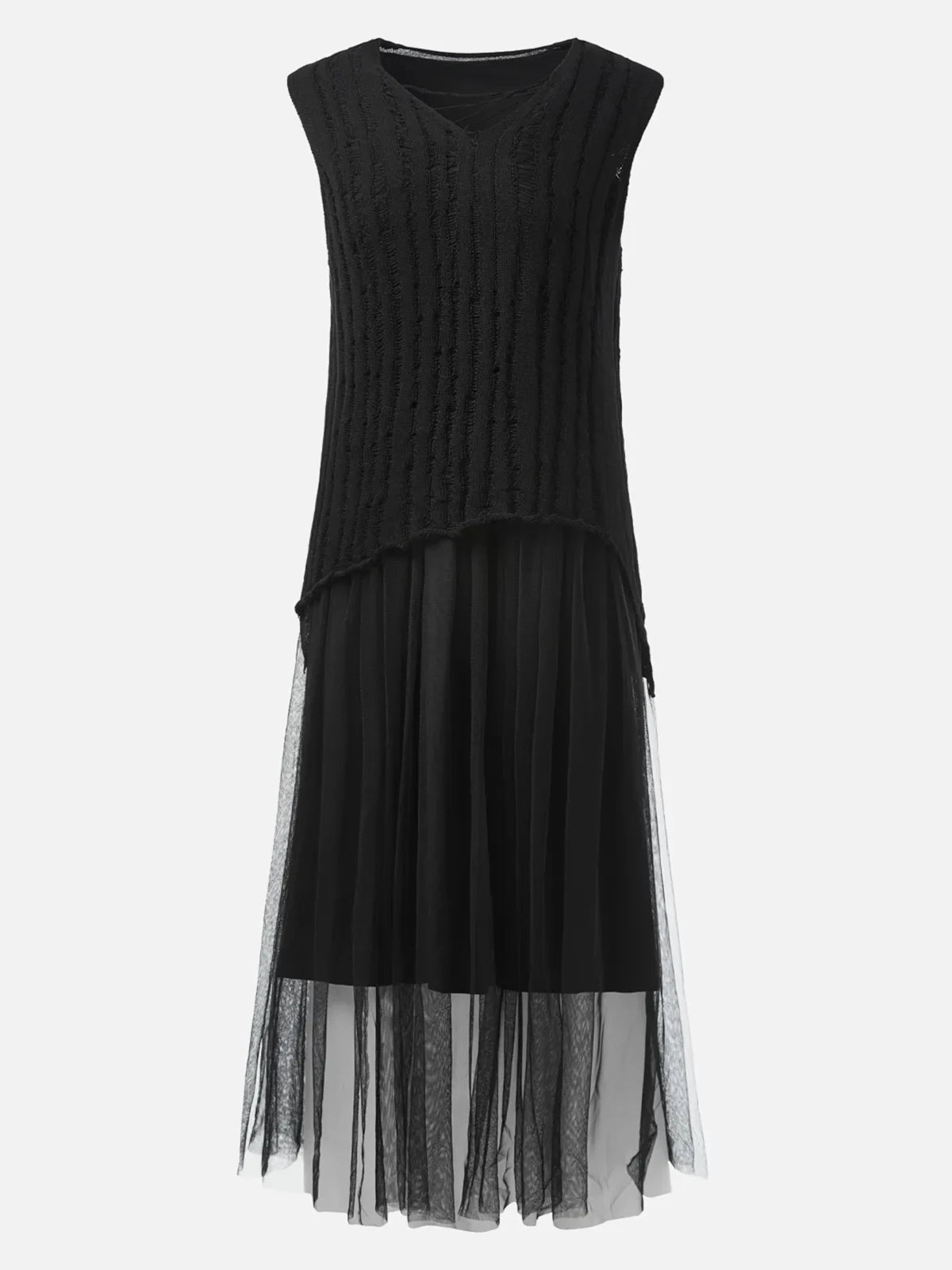 Nova Mixed-Media Midi Dress