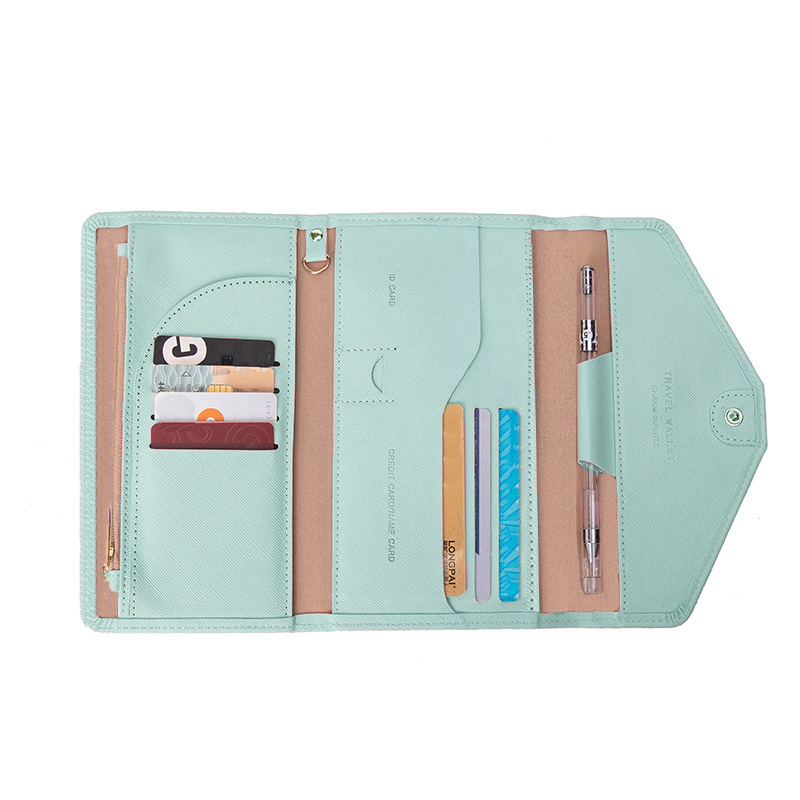 RFID-long leather travel wallet/passport holder