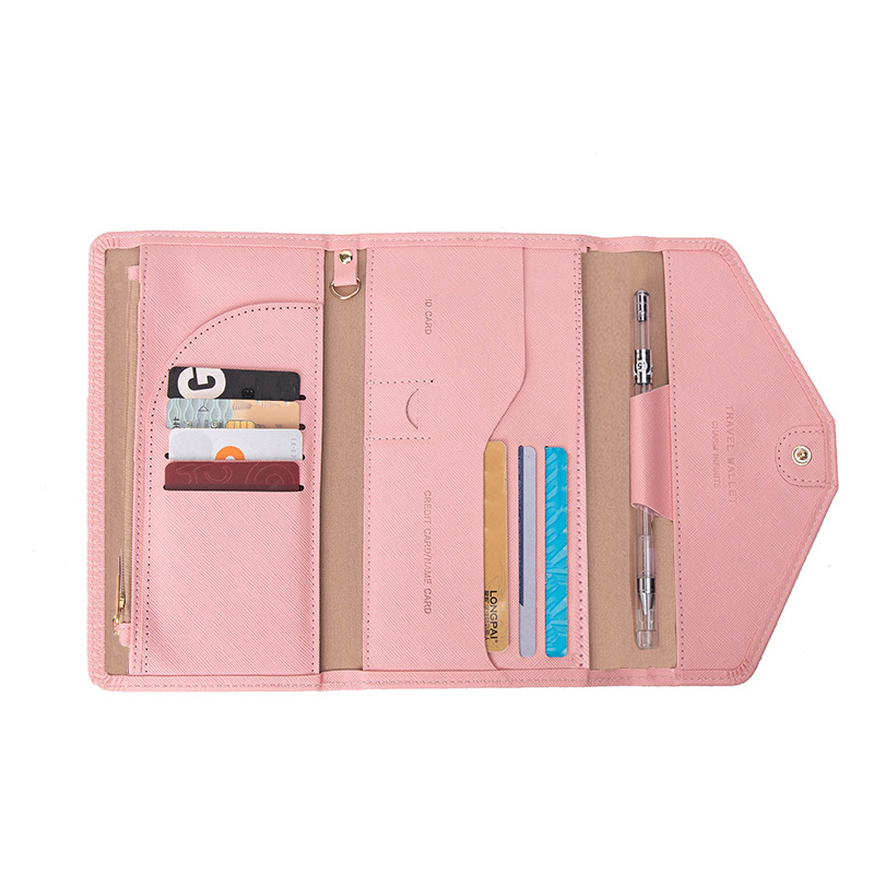 RFID-long leather travel wallet/passport holder