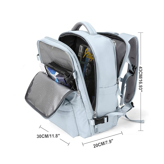 Travel backpack with shoes compartment